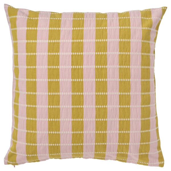 OMMJÄNGE Funda para cojín, rosado/beige, 20x20 "