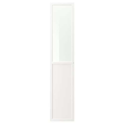 OXBERG Panel/puerta de vidrio, blanco, 15 1/2x75 3/4 "