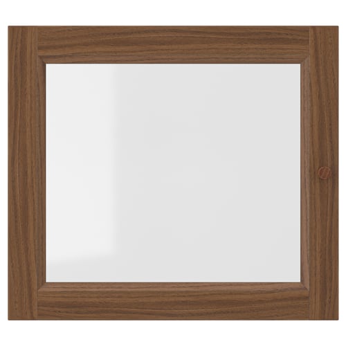 OXBERG Puerta de vidrio, marrón efecto de nogal, 15 1/2x13 3/4 "