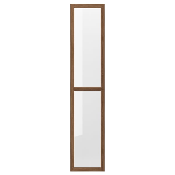 OXBERG Puerta de vidrio, marrón efecto de nogal, 15 1/2x75 3/4 "