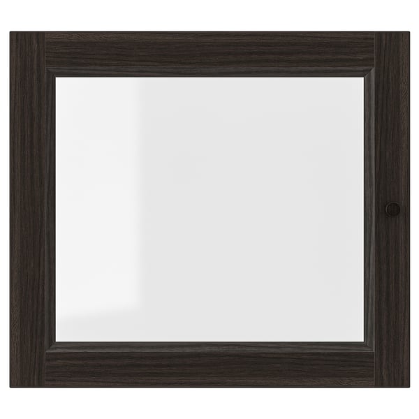OXBERG Puerta de vidrio, marrón oscuro efecto de roble, 15 1/2x13 3/4 "
