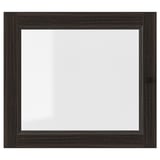 OXBERG Puerta de vidrio, marrón oscuro efecto de roble, 15 1/2x13 3/4 "