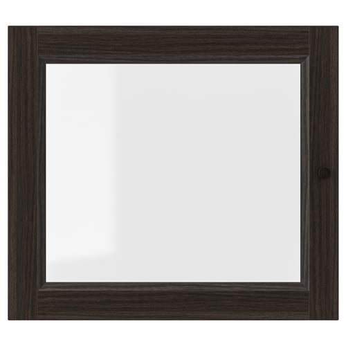 OXBERG Puerta de vidrio, marrón oscuro efecto de roble, 15 1/2x13 3/4 "