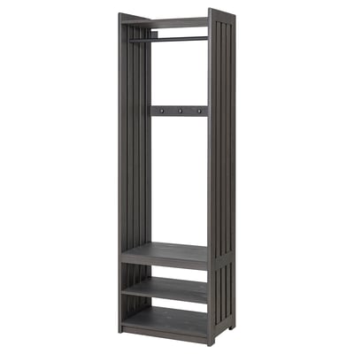 PANGET Perchero+módulo almacenaje zapatos, gris oscuro/teñido, 23 3/8x16x75 "