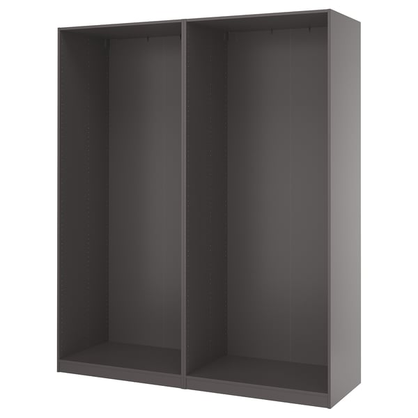 PAX 2 estructuras de armario, gris oscuro, 78 5/8x22 7/8x93 1/8 "
