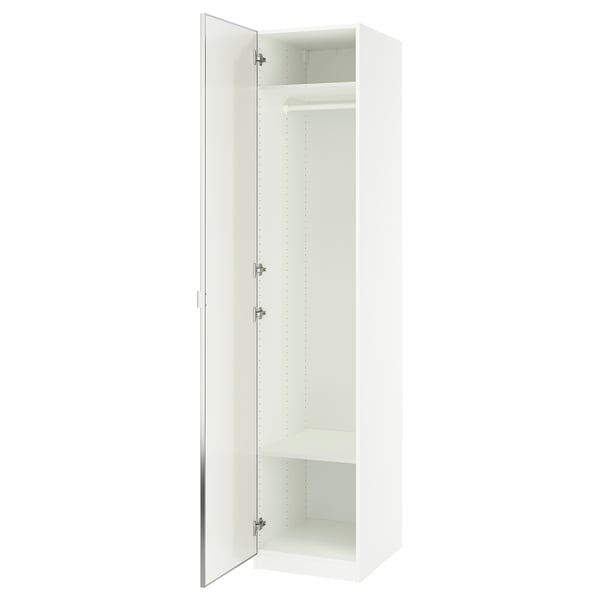 PAX / ÅHEIM Combinación de armario, blanco/espejo de vidrio, 19 5/8x23 5/8x93 1/8 "