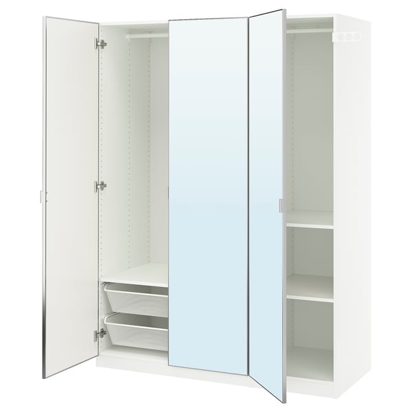 PAX / ÅHEIM Combinación de armario, blanco/espejo de vidrio, 59x23 5/8x79 1/4 "