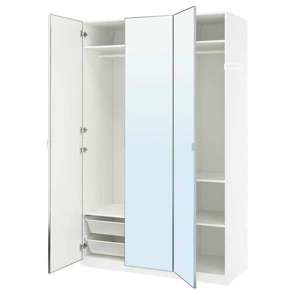 PAX / ÅHEIM Combinación de armario, blanco/espejo de vidrio, 59x23 5/8x93 1/8 "