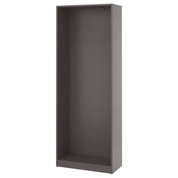 PAX Estructura almacenamiento de pared, gris oscuro, 29 1/2x13 3/4x79 1/8 "
