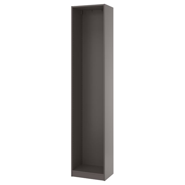 PAX Estructura almacenamiento de pared, gris oscuro, 19 5/8x13 3/4x92 7/8 "