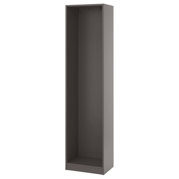 PAX Estructura almacenamiento de pared, gris oscuro, 19 5/8x13 3/4x79 1/8 "