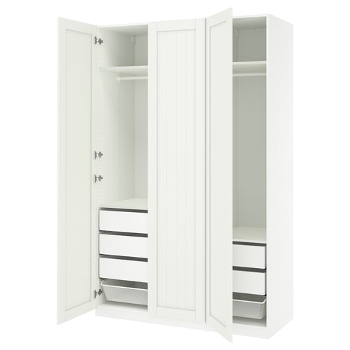 PAX / GULLABERG Combinación de armario, blanco/blanco, 59x23 5/8x93 1/8 "