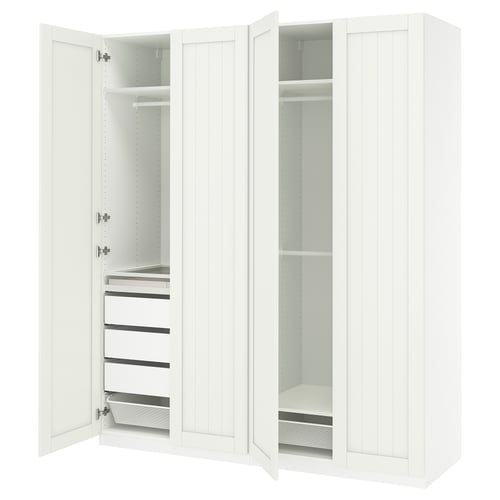 PAX / GULLABERG Combinación de armario, blanco/blanco, 78 3/4x23 5/8x93 1/8 "