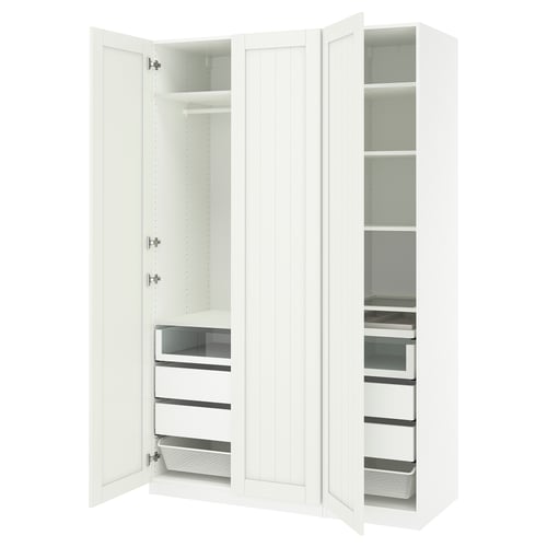 PAX / GULLABERG Combinación de armario, blanco/blanco, 59x23 5/8x93 1/8 "