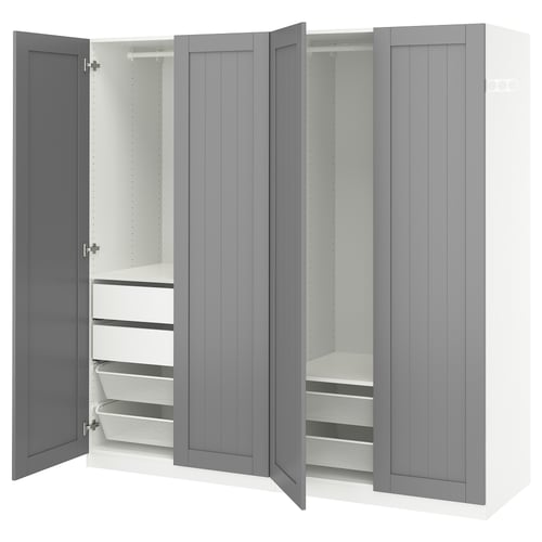 PAX / GULLABERG Combinación de armario, blanco/gris, 78 3/4x23 5/8x79 1/4 "