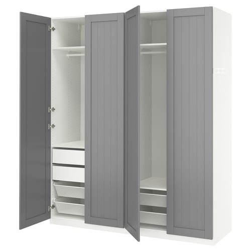 PAX / GULLABERG Combinación de armario, blanco/gris, 78 3/4x23 5/8x93 1/8 "