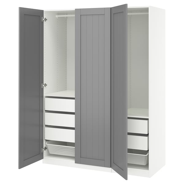 PAX / GULLABERG Combinación de armario, blanco/gris, 59x23 5/8x79 1/4 "