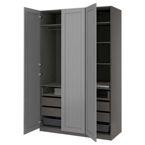 PAX / GULLABERG Combinación de armario, gris oscuro/gris, 59x23 5/8x93 1/8 "