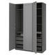 PAX / GULLABERG Combinación de armario, gris oscuro/gris, 59x23 5/8x93 1/8 "