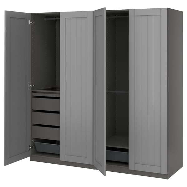 PAX / GULLABERG Combinación de armario, gris oscuro/gris, 78 3/4x23 5/8x79 1/4 "