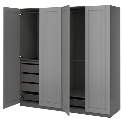 PAX / GULLABERG Combinación de armario, gris oscuro/gris, 78 3/4x23 5/8x79 1/4 "