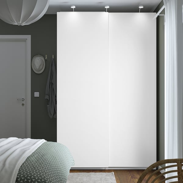 PAX / HASVIK Armario+puertas corredizas, blanco/blanco, 59x26x92 7/8 "