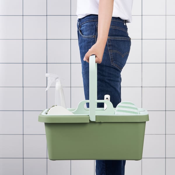 PEPPRIG Cubo de limpieza con carrito, verde