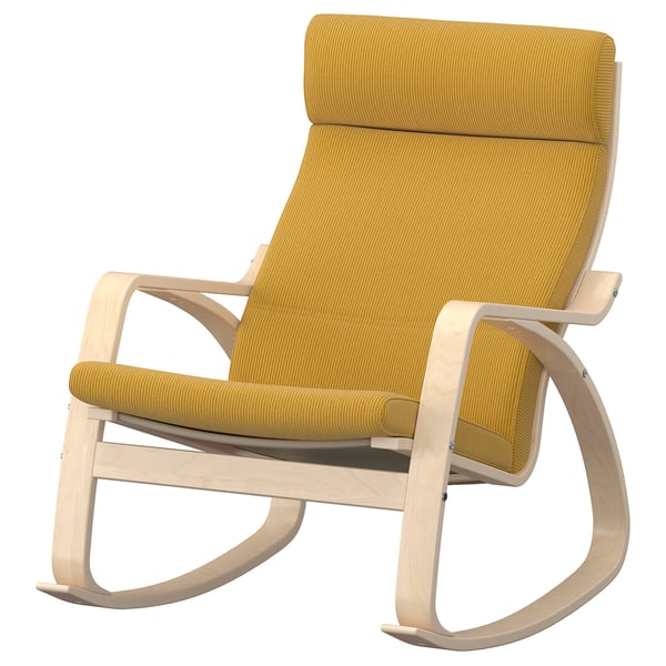 POÄNG Mecedora, chapa de abedul/Kelinge amarillo oscuro