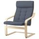 POÄNG Sillón, chapa de abedul/Gunnared azul
