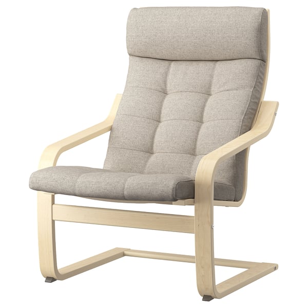 POÄNG Sillón, chapa de abedul/Gunnared beige