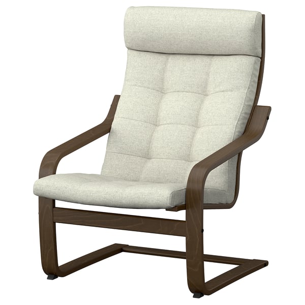 POÄNG Sillón, efecto de nogal/Gunnared beige