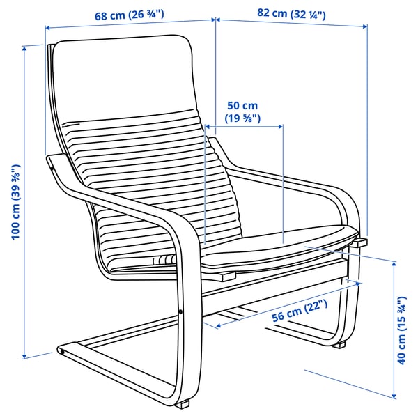POÄNG Sillón, efecto de nogal/Knisa negro