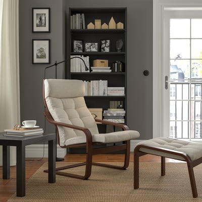 POÄNG Sillón, marrón/Gunnared beige