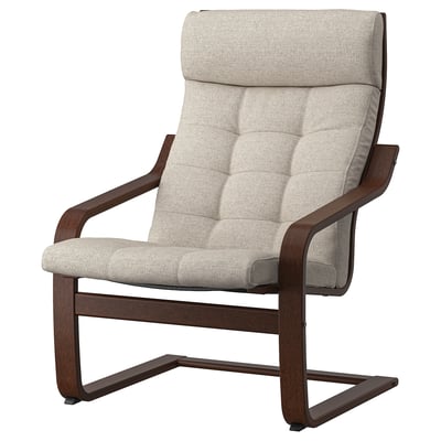 POÄNG Sillón, marrón/Gunnared beige