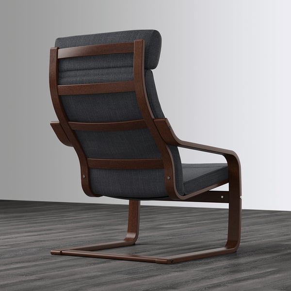 POÄNG Sillón, marrón/Hillared antracita