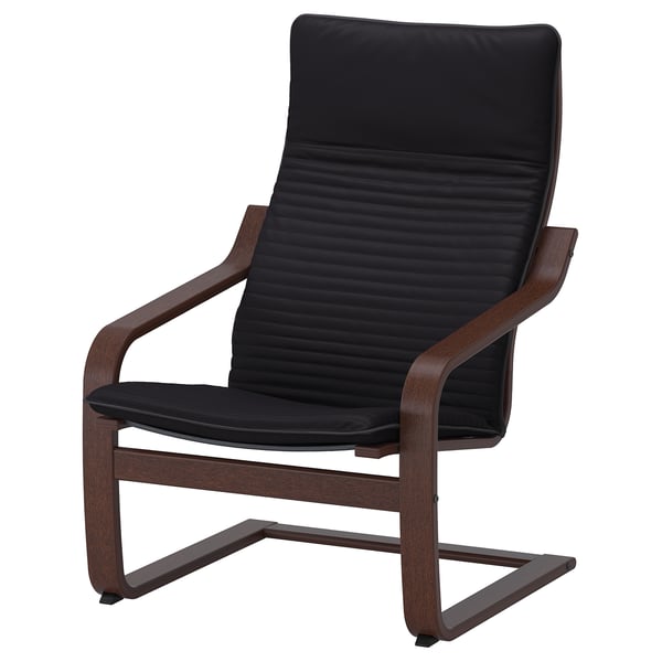 POÄNG Sillón, marrón/Knisa negro