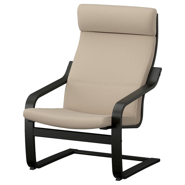 POÄNG Sillón, negro/Kelinge beige