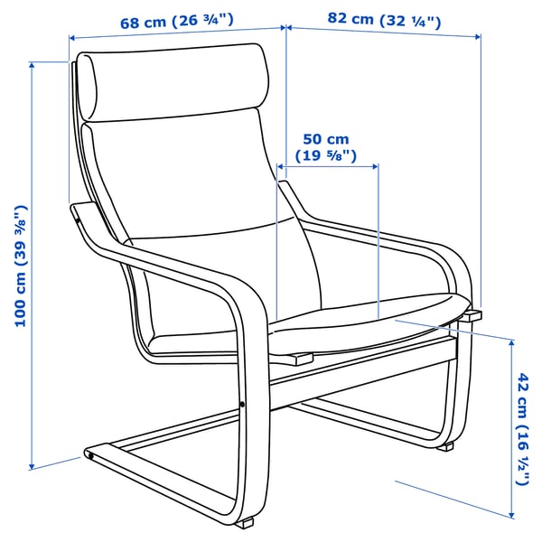 POÄNG Sillón, verde oscuro/Gunnared azul