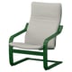 POÄNG Sillón, verde oscuro/Knisa beige claro