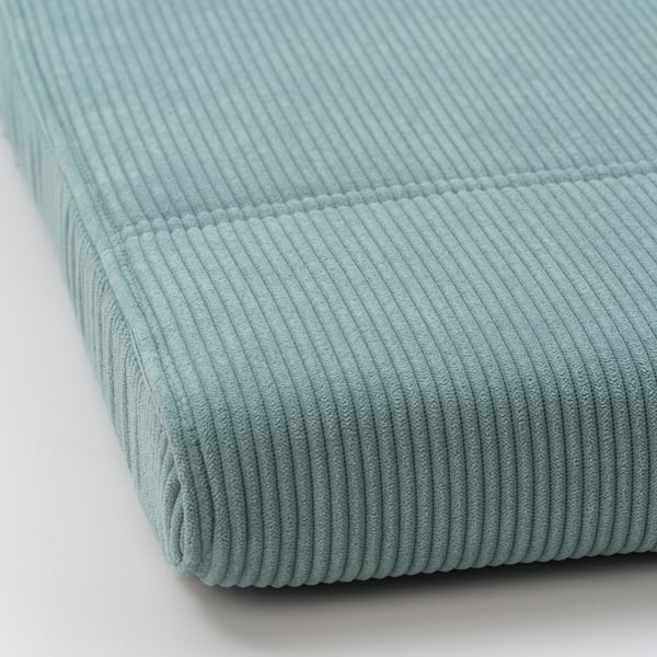 POÄNG Sillón y reposapiés, efecto de nogal/Kelinge gris-azul