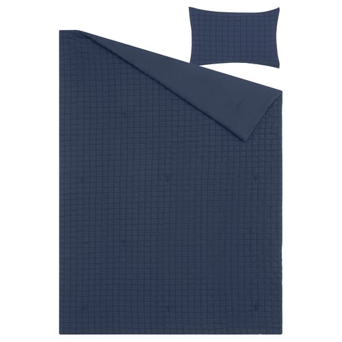 RÄVSTARR Juego de edredón, azul oscuro, Twin/Twin extra largo