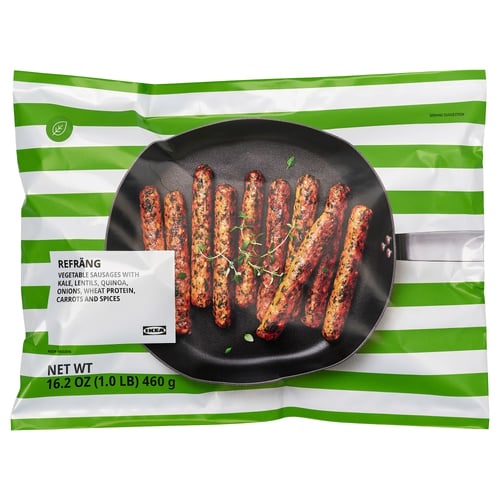 REFRÄNG Salchichas de vegetales, congelado, 16 oz