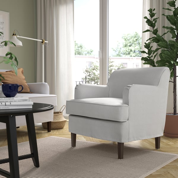 ROCKSJÖN Sillón, Klovsta gris/blanco