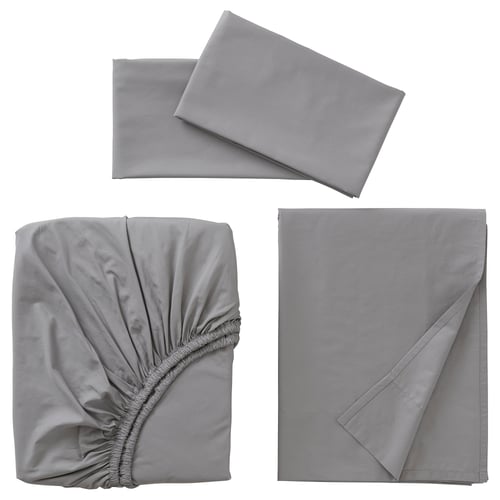 RÖNNVECKMAL Juego de sábanas, gris, Tamaño King