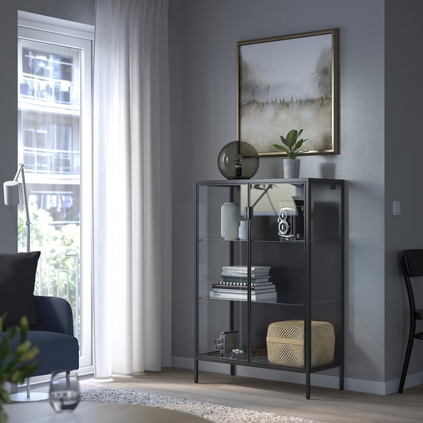 RUDSTA Vitrina, antracita, 31 1/2x14 5/8x47 1/4 "