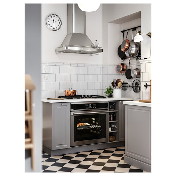 SÄLJAN Encimera de cocina, blanco/gris claro efecto de piedra/laminado, 74x1 1/2 "