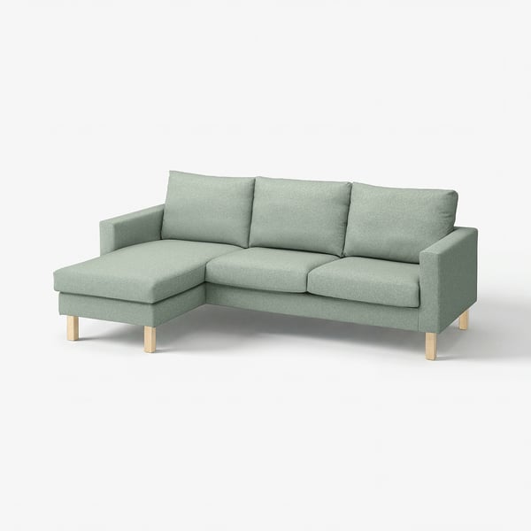 SALTSJÖBADEN Funda de sofá+chaise longue, Gunnared verde claro