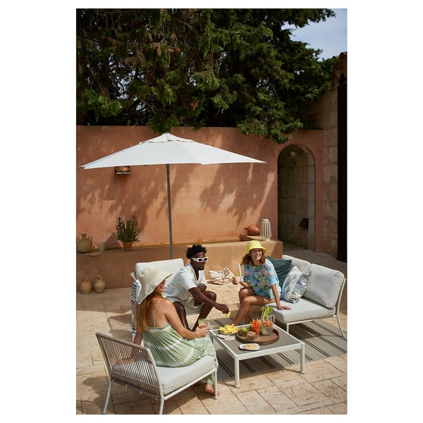 SEGERÖN Módulo de 1 asiento, exterior, blanco/beige