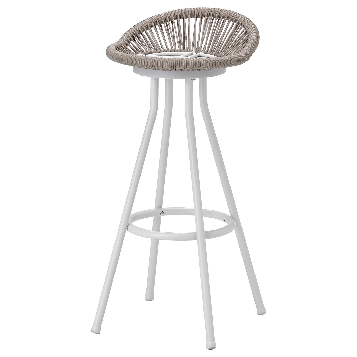 SEGERÖN Taburete de bar, exterior, giratoria blanco/beige
