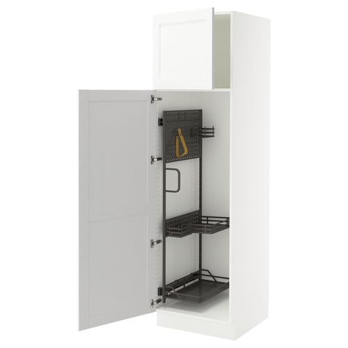 SEKTION Gabinete alto/accsr int extraíbles, blanco Enköping/blanco efecto madera, 24x24x80 "